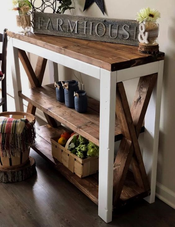 Rustic Console Table Ana White   Rustic Console 